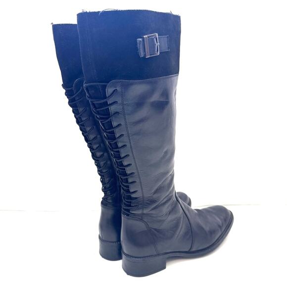 Rieker Black Mid-Calf Lace Up Back Boots Size 40/ US 10 - Picture 1 of 12